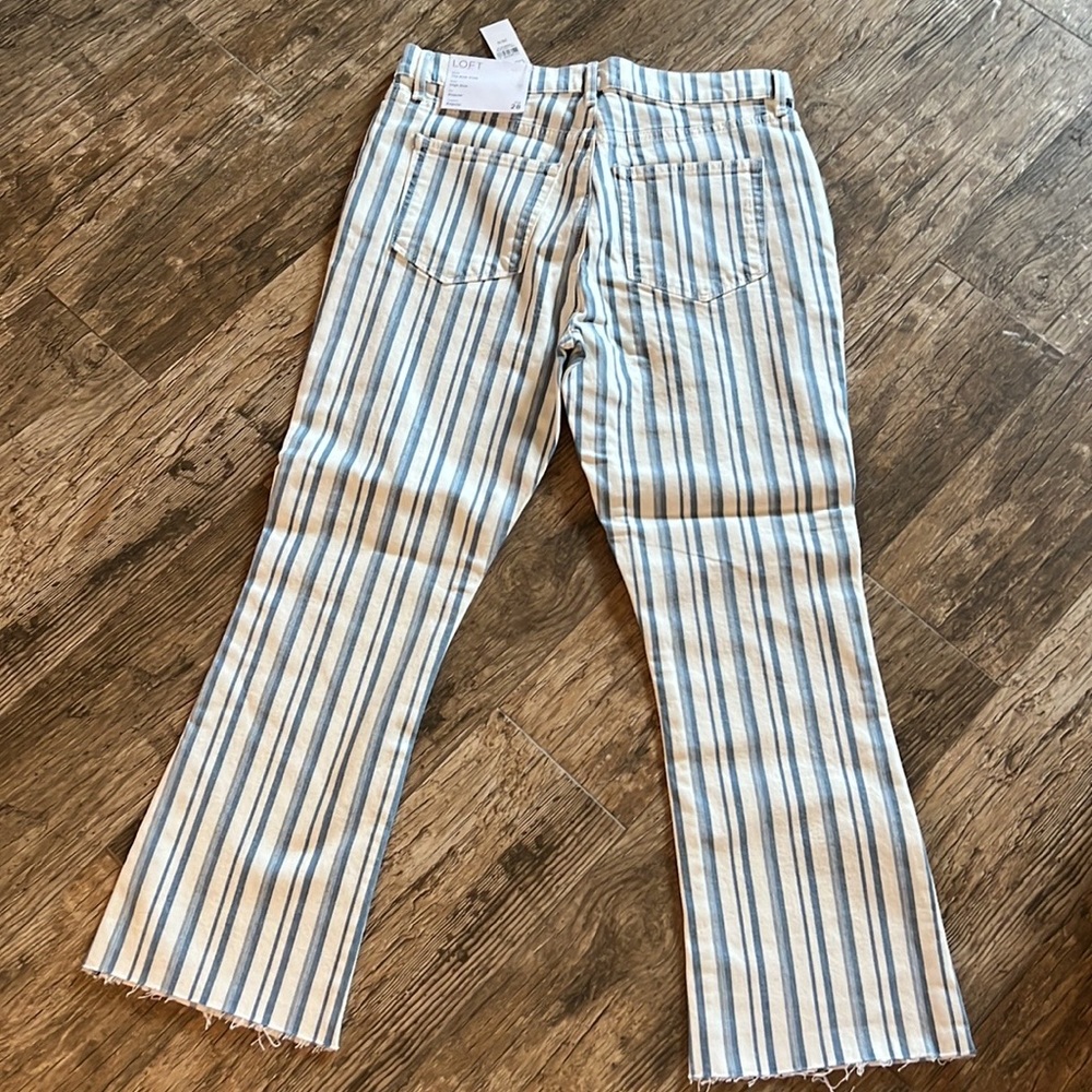 NWT LOFT Kick Crop Stripe Jeans, 6